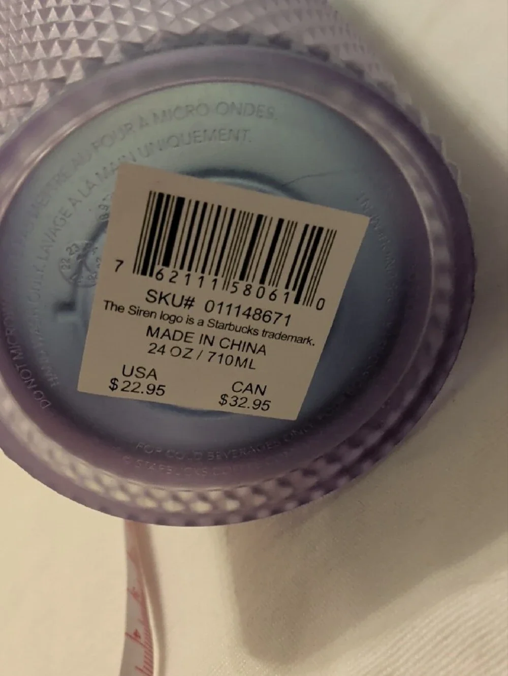 New Starbucks 2024 Studded Blue Purple Lilac Ombre Cold Cup Tumbler 24oz